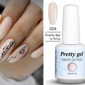 гел лак Pretty 004 розово бежово нежен nude цвят