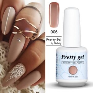 гел лак Pretty 006 нюд капучино бежово кафяв цвят