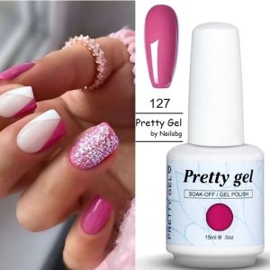 гел лак Pretty 127 тъмно розово наситен розов гел лак 15 мл