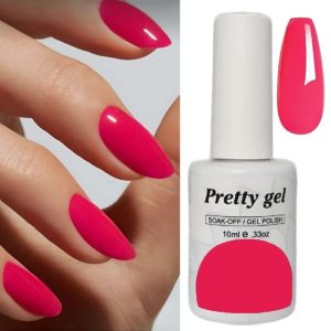гел лак Pretty 182 бонбонено розово неоново розов нюанс 15 мл