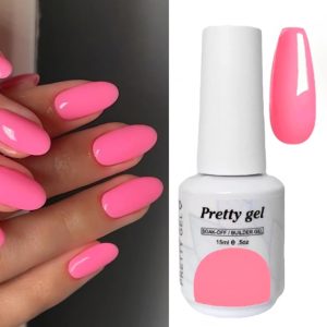 гел лак Pretty 186 лятно розово коралово розов нюанс 15 мл