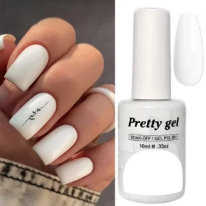 гел лак Pretty 20 бял плътен наситен цвят
