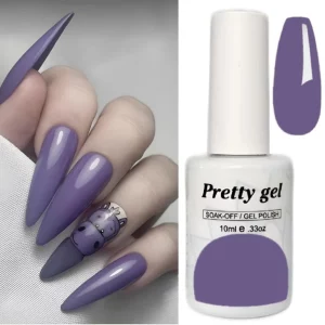 гел лак Pretty 200 наситено лилав пастел плътен лилав нюанс 15 мл