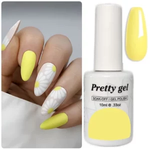 гел лак Pretty 23 лимонено лято ярък жълт цвят