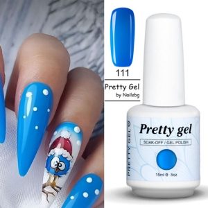 гел лак Pretty 25 ярко синьо наситен син гел лак 15 мл