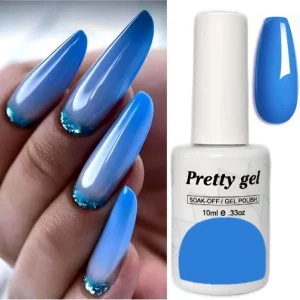 гел лак pretty 446 небесно синьо светъл син нюанс гланцов блясък