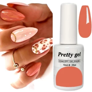 гел лак pretty 47 сьомга коралов цвят за маникюр