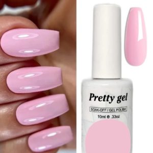 гел лак pretty 501 нежна роза светло розов нюанс гланцов блясък 15 мл