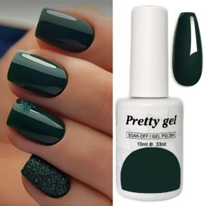 гел лак Pretty 74 борово зелено тъмен зелен гел лак 15 мл