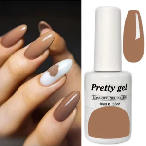 гел лак Pretty 9 карамел топъл кафяв цвят