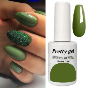 гел лак Pretty 425 маслина маслинено зелен гел лак 15 мл