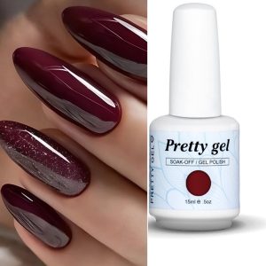 гел лак pretty 475 тъмна вишна червено цикламен нюанс гланцов блясък