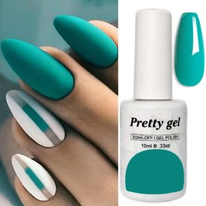 Гел Лак Pretty 801 тюркоаз наситен зеленосин нюанс 15 мл