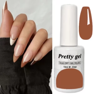 гел лак Pretty 095 карамелено кафяво топъл кафяв нюанс 15 мл