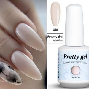 гел лак Pretty 16 French нежен телесен цвят за френски маникюр 15 мл