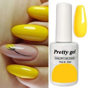 Гел Лак Pretty 161 „Светла горчица“, 15 мл – топъл жълт нюанс