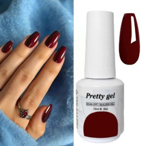 гел лак Pretty 68 бордо тъмно червен гел лак 15 мл