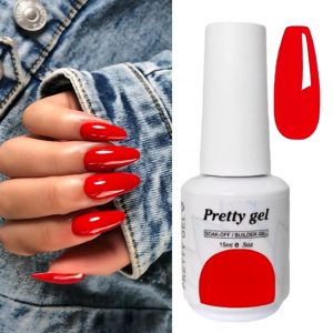 гел лак Pretty 69 доматено червен ярък червен гел лак 15 мл