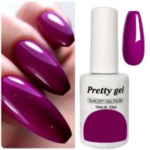 гел лак Pretty 73 малинова фуксия наситен розово лилав гел лак 15 мл