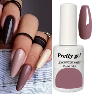 гел лак Pretty 79 крем какао с боровинки кафяво лилав гел лак 15 мл