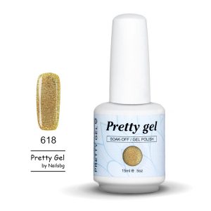 gel-lak-pretty-gel-618-gold-nail