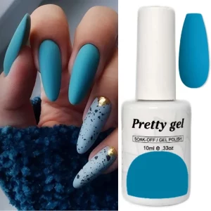 гел лак pretty 444 наситено студено синьо гланцов блясък