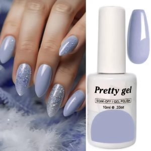 Гел лак Pretty 563 пепелно синьо 15 мл приглушен син маникюр