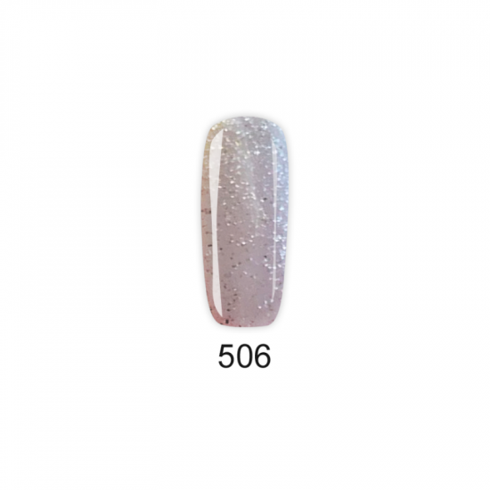 Pretty Gel 506 – Бледо Розов със Сребърни Частици 15 мл.