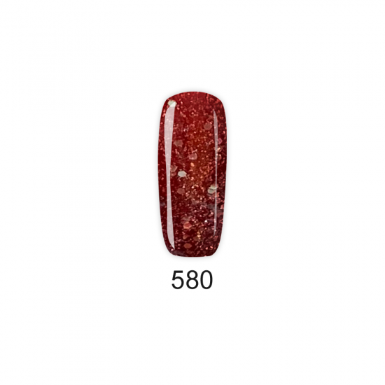 Pretty Gel 580 - Тъмно червен с частици 15 мл.