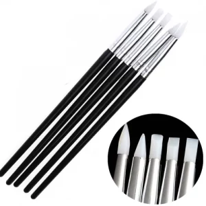 Силиконови четки за 3D декорации – комплект 5 броя за nail art