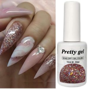 Гел лак Pretty 6624-Празничен брокат 15 мл.