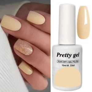 Гел Лак Pretty 21 „Бананов крем“, 15 мл – светъл кремаво жълт гел лак