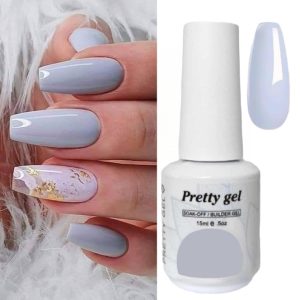 Гел лак Pretty 104 „Зимно небе“ – светло сиво-син гел лак 15 мл