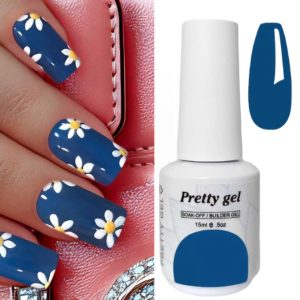 Гел Лак Pretty 156 „Дънково синьо“, 15 мл – приглушен син гел лак