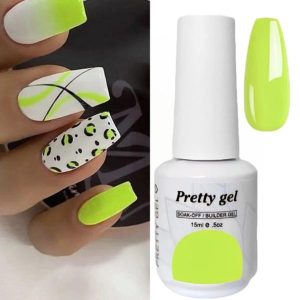 Гел Лак Pretty 516/042 „Електриково зелено“, 15 мл – неонов жълто-зелен гел лак
