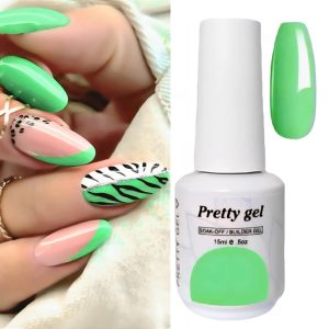 Гел Лак Pretty 517 „Пролетно зелено“, 15 мл – свеж светло зелен гел лак