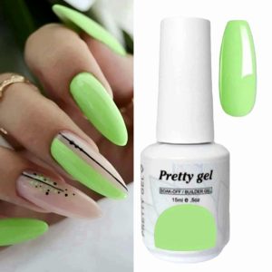 Гел Лак Pretty 802 „Резида“, 15 мл – светло зелено гел лак