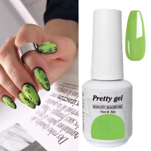 Гел Лак Pretty 807 „Киви“, 15 мл – свеж светло зелен гел лак