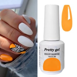 Гел Лак Pretty 809 „Светла мандарина“, 15 мл – светло оранжев гел лак, свеж летен цвят