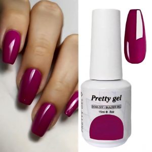 Гел Лак Pretty 902 „Магента“, 15 мл – наситен розово-лилав гел лак