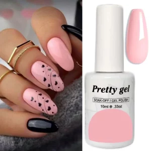 Гел лак Pretty 1325 – пролетно розов гел лак за маникюр, 10 мл