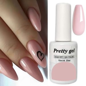 Гел лак Pretty 220 Розов Воал – полупрозрачен розов гел лак за френски маникюр 10 мл