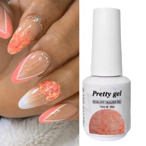 Гел Лак Pretty 816 „Конфети микс“, 15 мл – прозрачен гел лак с цветни декоративни частици