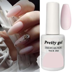 Гел лак Pretty F11 Основа за френски маникюр – полупрозрачен розов гел лак 10мл