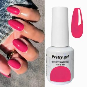 Гел лак Pretty Gel 125 Цикламен Блясък – ярко циклама розов гел лак 10 мл