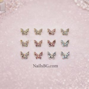 Бижута за декорация на маникюр - пеперуди  12бр.