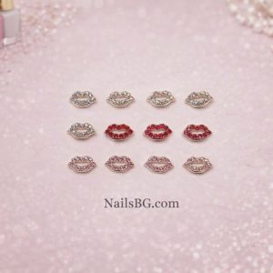 Бижута за декорация на маникюр - целувки  12бр.