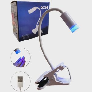 Настолна UV LED лампа QX08 3W с USB и сгъваемо рамо за гел лак и маникюр