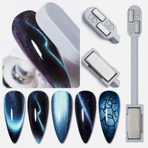 Двоен магнит за гел лак котешко око с S-образна форма и двойна линия ефект