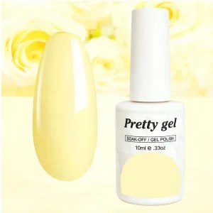 Гел лак Pretty 1559 жълта роза свеж пролетен цвят върху нокти